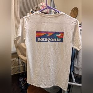 Patagonia White Short Sleeve Tee with Logo